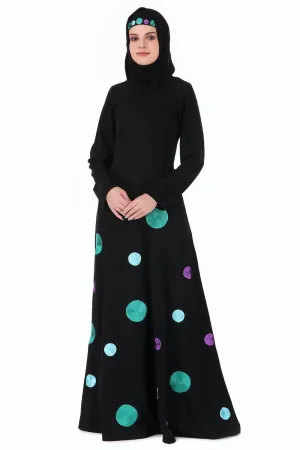 Polka Dot Embroidery Nida Abaya