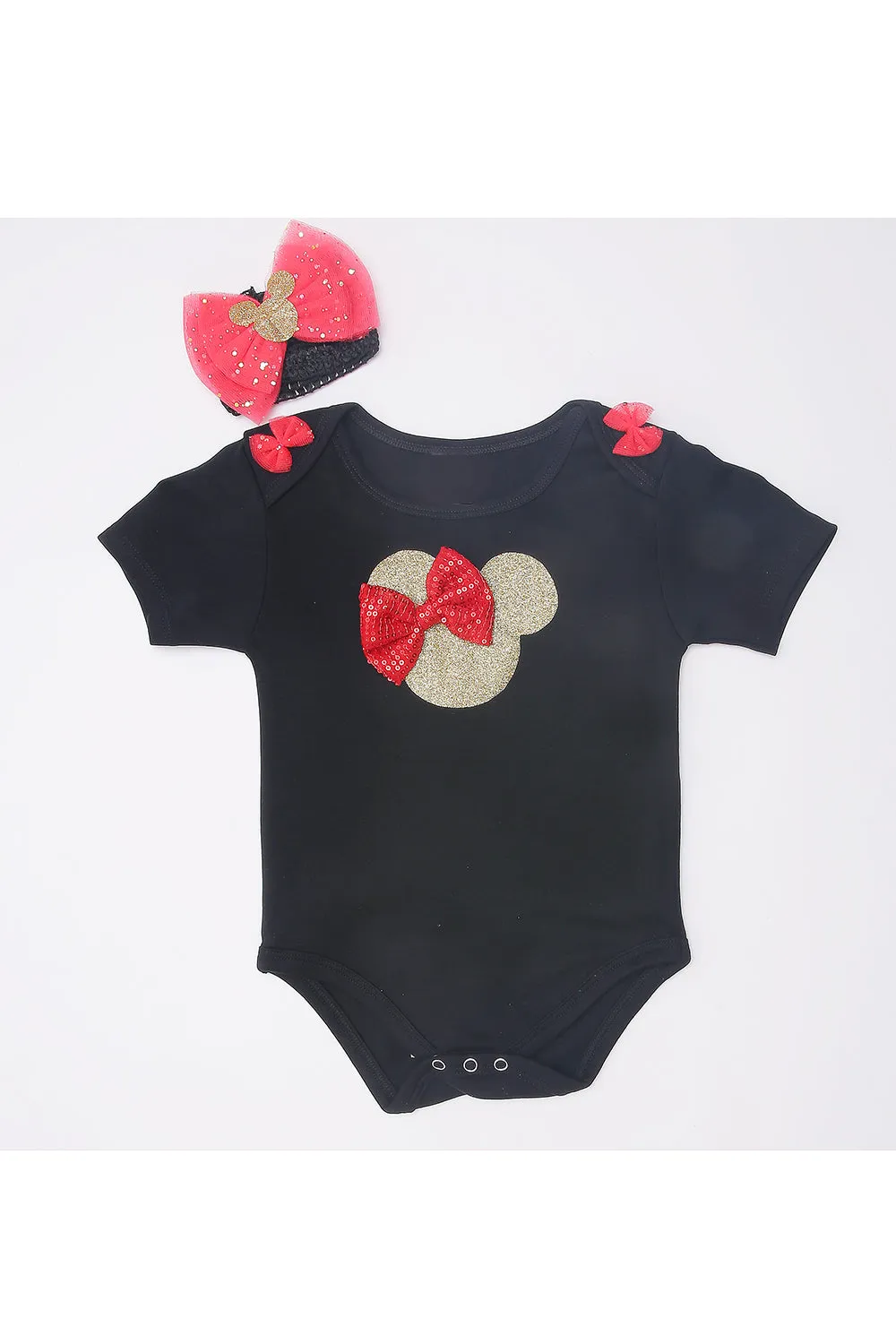 Red minnie bodysuit with tutu skirt and hairband