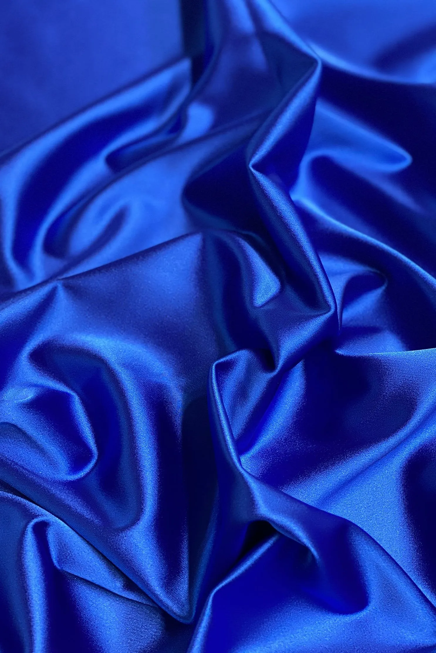 Royal Blue Italian Stretch Satin Fabric