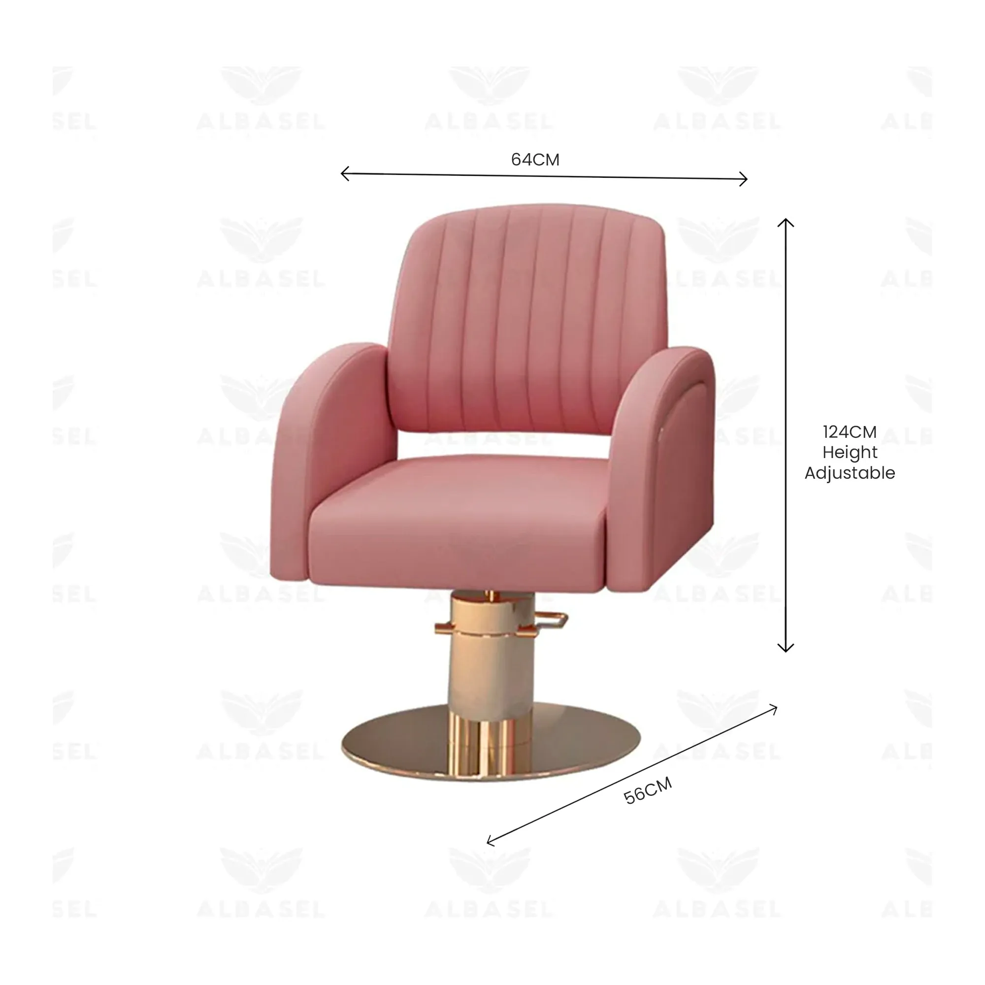 Salon Hydraulic Adjustable Hair Styling Chair Pink