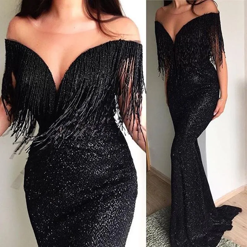 Sexy Deep V Sleeveless Tassel Slim Dress Maxi Dress