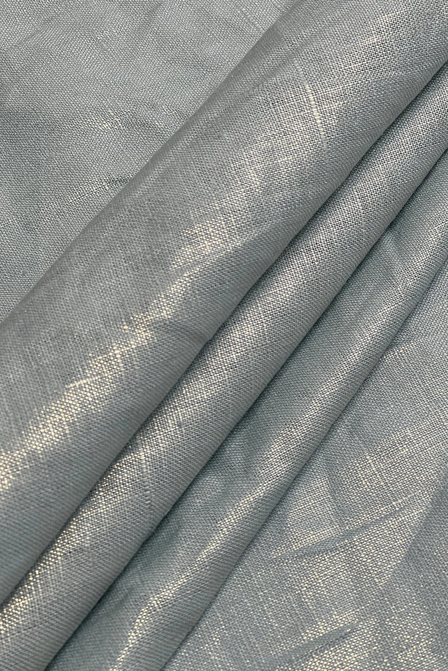 Sky Blue Metallic Linen