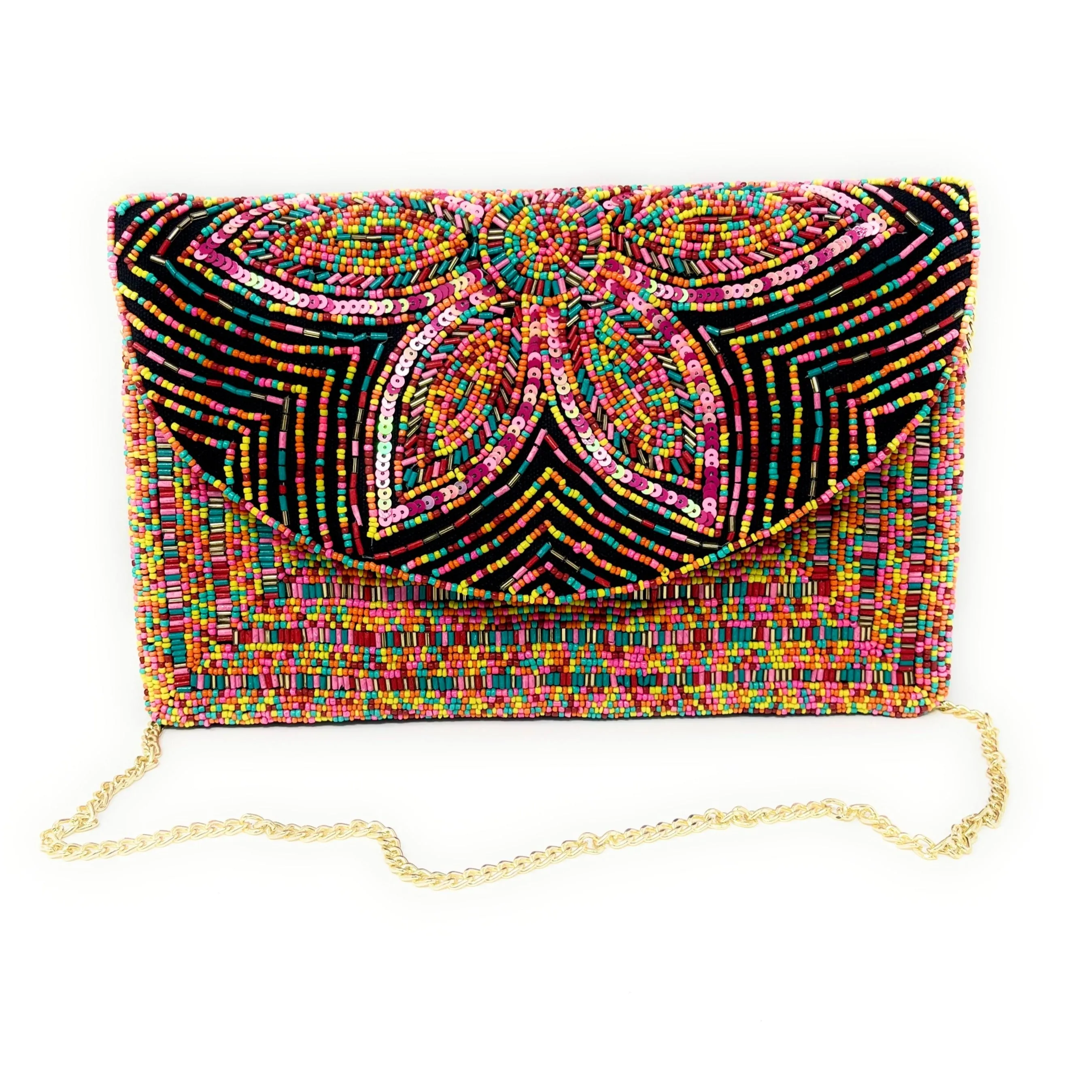 Sunrise Beaded Clutch Purse