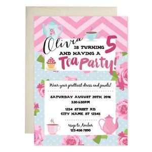 Tea Party Birthday Invitations