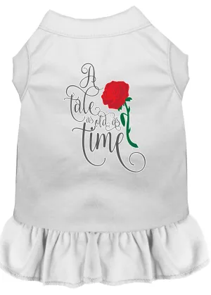 Timeless Tale Screen Print Dog Dress White Med