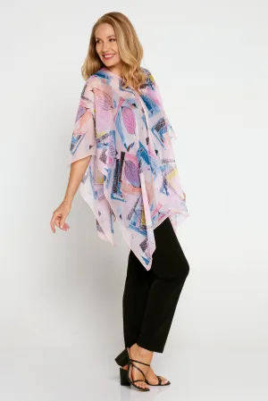 Two Way Chiffon Shawl - Pink Collage