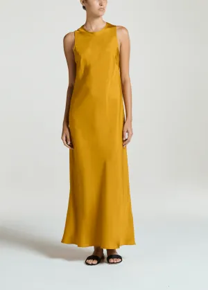 Valencia Dress Ochre Silk Twill