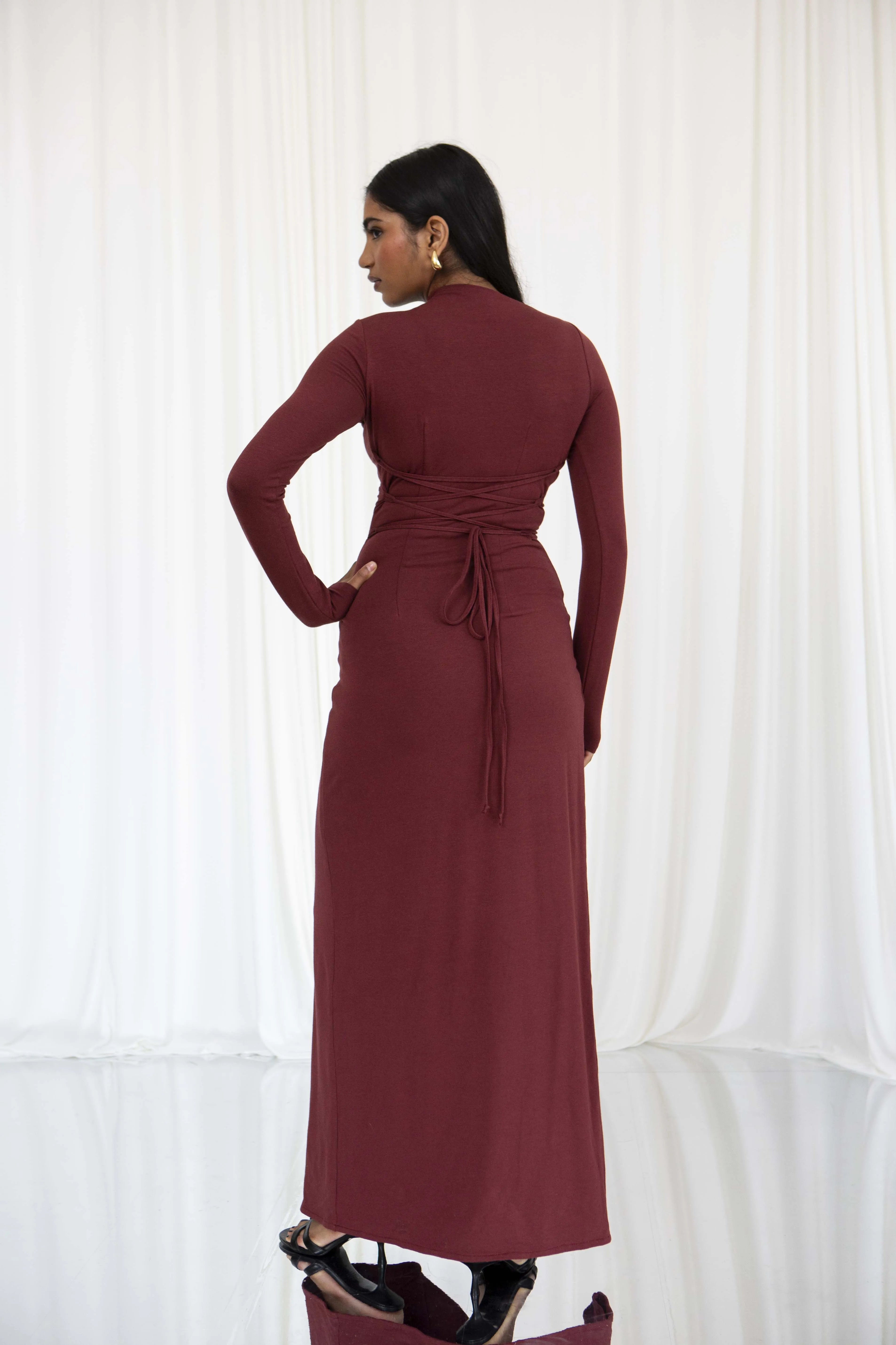 Venus Long Sleeve Dress in Bamboo