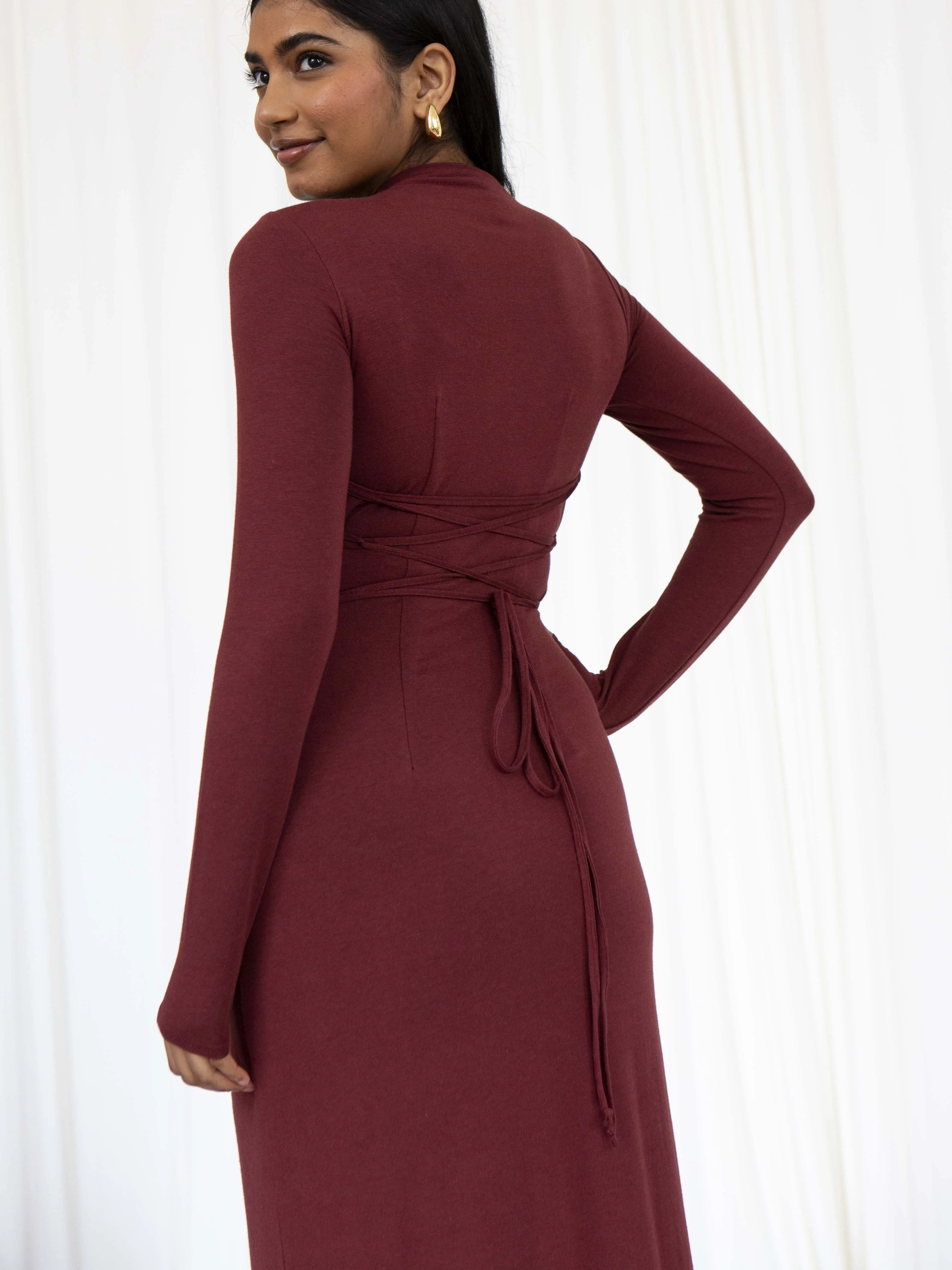 Venus Long Sleeve Dress in Bamboo