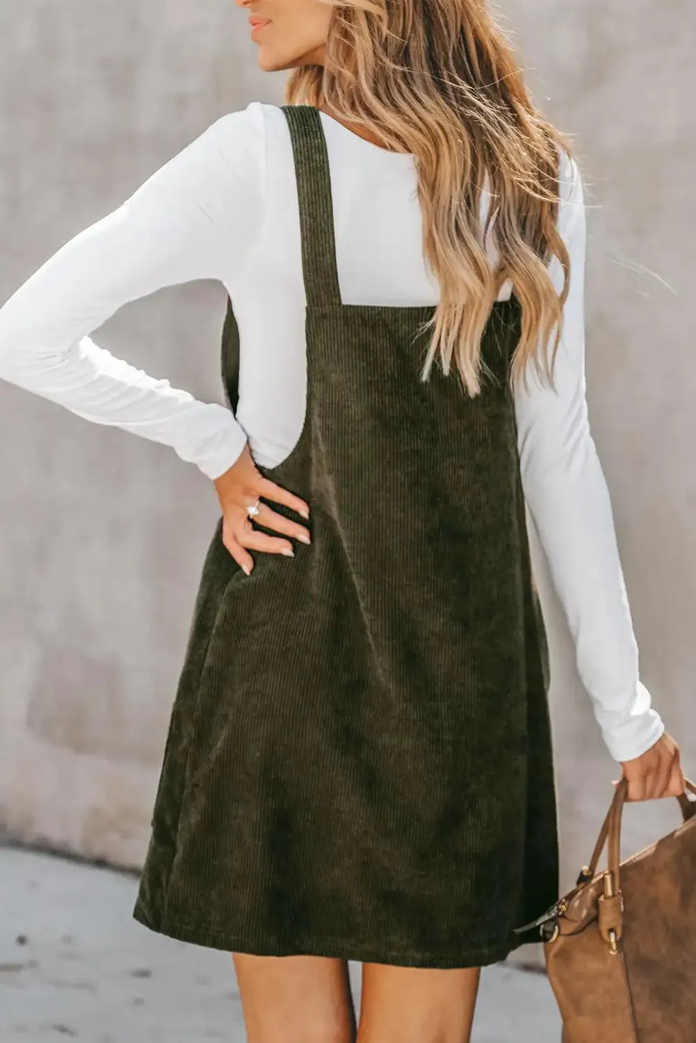 Vineyard Green Corduroy Overall Dress