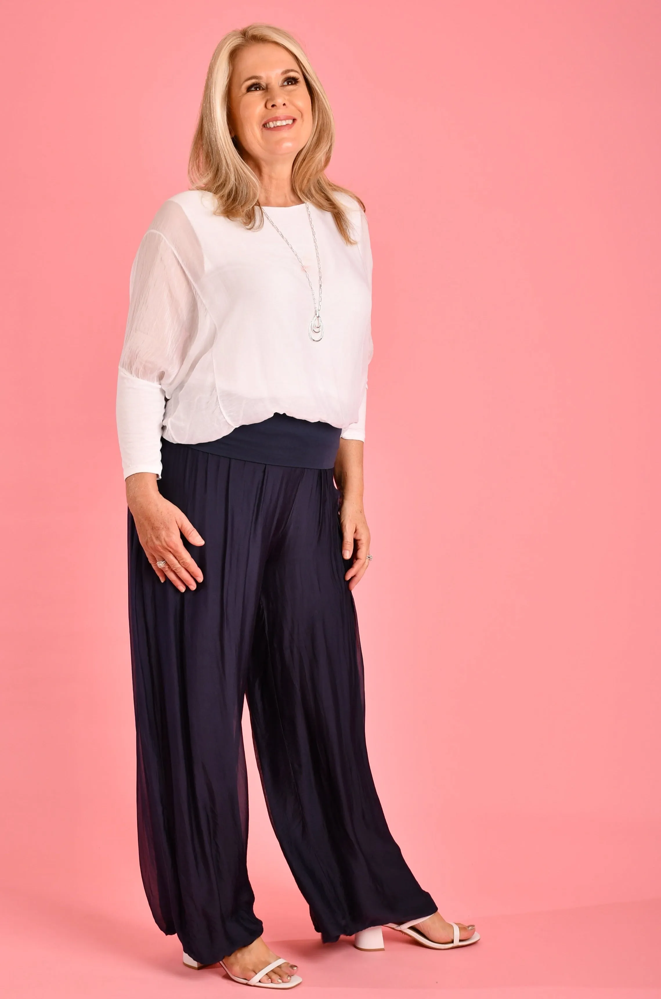 VLSP110 (2184) -  PISA SILK PANT - NAVY