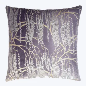 Willow Metallic Velvet Pillow, Thistle