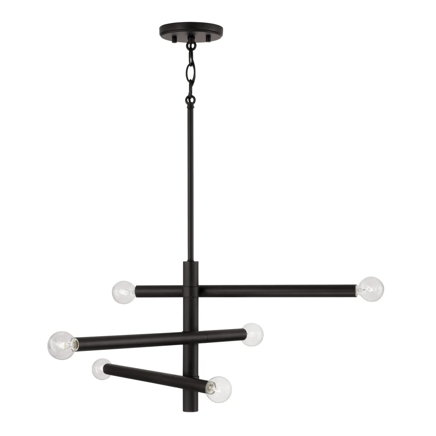 Zane 6-Light Chandelier in Matte Black